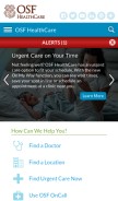 How osfhealthcare.org looks like on a mobile device such as an iPhone.