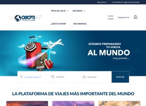 How osomviajes.com looks like on a tablet such as an iPad.