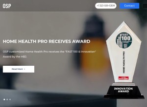 How osplabs.com looks like on a tablet such as an iPad.