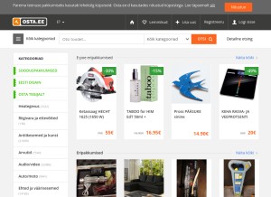 How osta.ee looks like on a tablet such as an iPad.