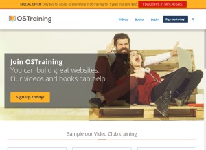 How ostraining.com looks like on a tablet such as an iPad.