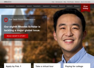 How osu.edu looks like on a tablet such as an iPad.