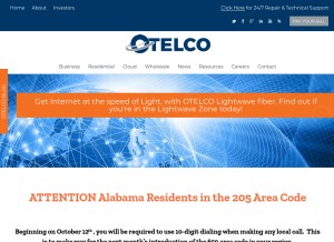 How otelco.com looks like on a tablet such as an iPad.