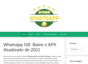 How otherwhatsapp.com looks like on a tablet such as an iPad.