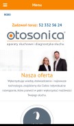 How otosonica.pl looks like on a mobile device such as an iPhone.