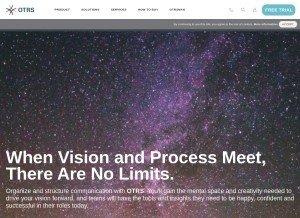 How otrs.com looks like on a tablet such as an iPad.