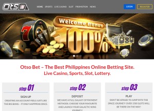 How otsocasino.org looks like on a tablet such as an iPad.