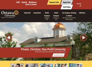 How ottawa.edu looks like on a tablet such as an iPad.