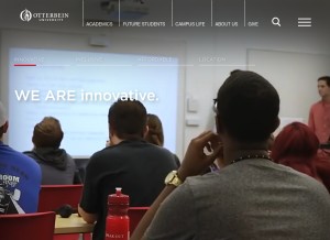 How otterbein.edu looks like on a tablet such as an iPad.