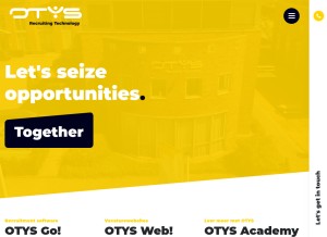 How otys.nl looks like on a tablet such as an iPad.