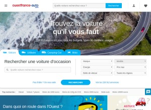 How ouestfrance-auto.com looks like on a tablet such as an iPad.