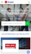 How ouestfrance-emploi.com looks like on a mobile device such as an iPhone.