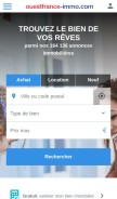 How ouestfrance-immo.com looks like on a mobile device such as an iPhone.