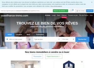 How ouestfrance-immo.com looks like on a tablet such as an iPad.