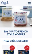 How ouibyyoplait.com looks like on a mobile device such as an iPhone.