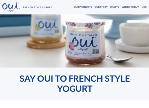 How ouibyyoplait.com looks like on a tablet such as an iPad.
