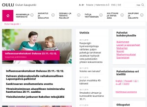 How ouka.fi looks like on a tablet such as an iPad.