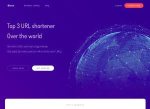 How ouo.io looks like on a tablet such as an iPad.