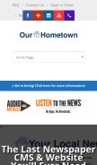 How our-hometown.com looks like on a mobile device such as an iPhone.