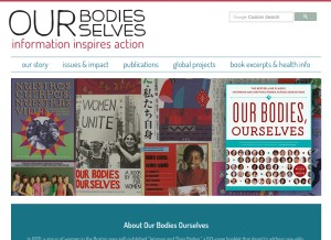 How ourbodiesourselves.org looks like on a tablet such as an iPad.