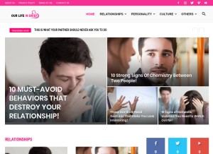 How ourllifeinbrief.me looks like on a tablet such as an iPad.