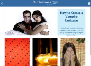 How ourpastimes.com looks like on a tablet such as an iPad.