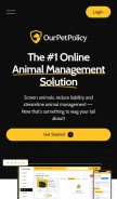 How ourpetpolicy.com looks like on a mobile device such as an iPhone.