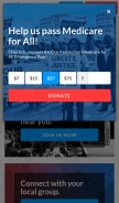 How ourrevolution.com looks like on a mobile device such as an iPhone.