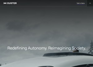 How ouster.com looks like on a tablet such as an iPad.