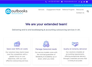 How outbooks.co.uk looks like on a tablet such as an iPad.