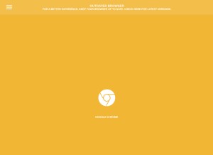 How outdatedbrowser.com looks like on a tablet such as an iPad.