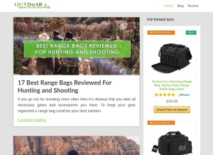 How outdoar.com looks like on a tablet such as an iPad.