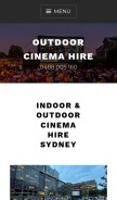 How outdoorcinemahire.com.au looks like on a mobile device such as an iPhone.