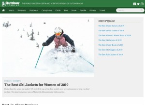 How outdoorgearlab.com looks like on a tablet such as an iPad.