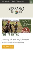 How outdoornebraska.gov looks like on a mobile device such as an iPhone.