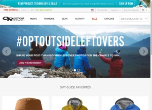 How outdoorresearch.com looks like on a tablet such as an iPad.