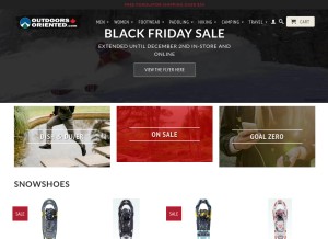 How outdoorsoriented.com looks like on a tablet such as an iPad.