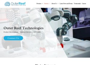 How outerreeftech.com looks like on a tablet such as an iPad.