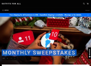 How outfitsforall.com looks like on a tablet such as an iPad.