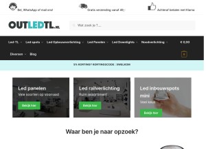 How outledtl.nl looks like on a tablet such as an iPad.