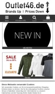 How outlet46.de looks like on a mobile device such as an iPhone.