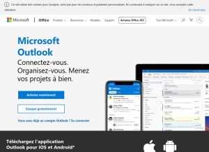 How outllook.com looks like on a tablet such as an iPad.