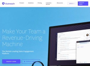 How outreach.io looks like on a tablet such as an iPad.