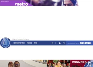 How outsports.com looks like on a tablet such as an iPad.