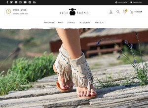 How ovejabohemia.com looks like on a tablet such as an iPad.