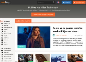 How overblog.com looks like on a tablet such as an iPad.
