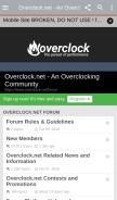 How overclock.net looks like on a mobile device such as an iPhone.