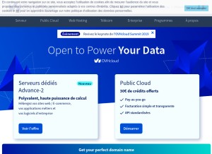 How ovhcloud.com looks like on a tablet such as an iPad.