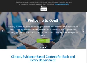 How ovid.com looks like on a tablet such as an iPad.