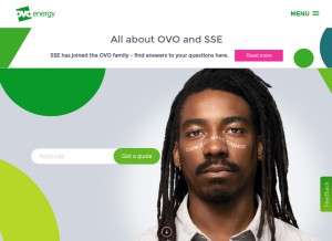 How ovoenergy.com looks like on a tablet such as an iPad.